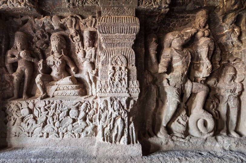 Viajes India Centre Blackpepper 0000 Relief Carvings Kailash Temple Ellora
