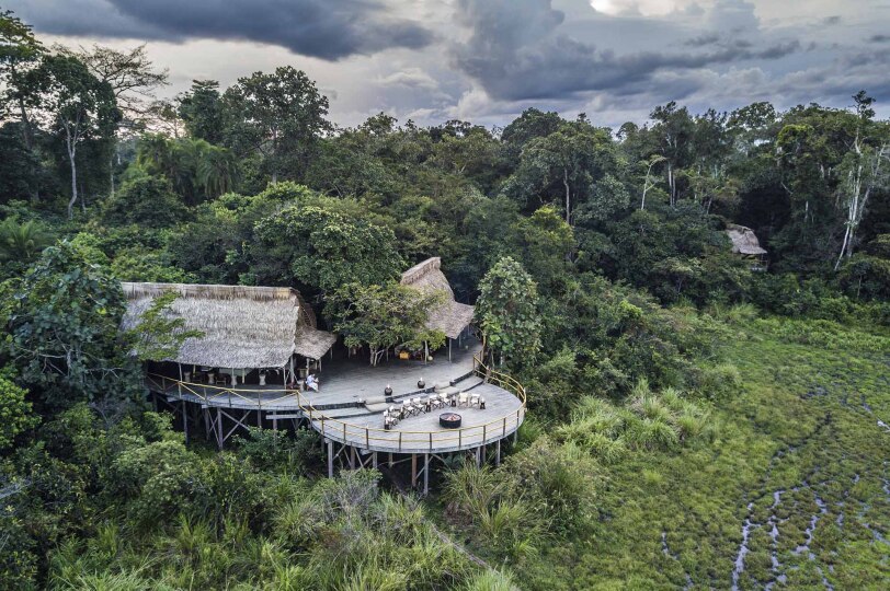 Un refugio en la selva congoleña.