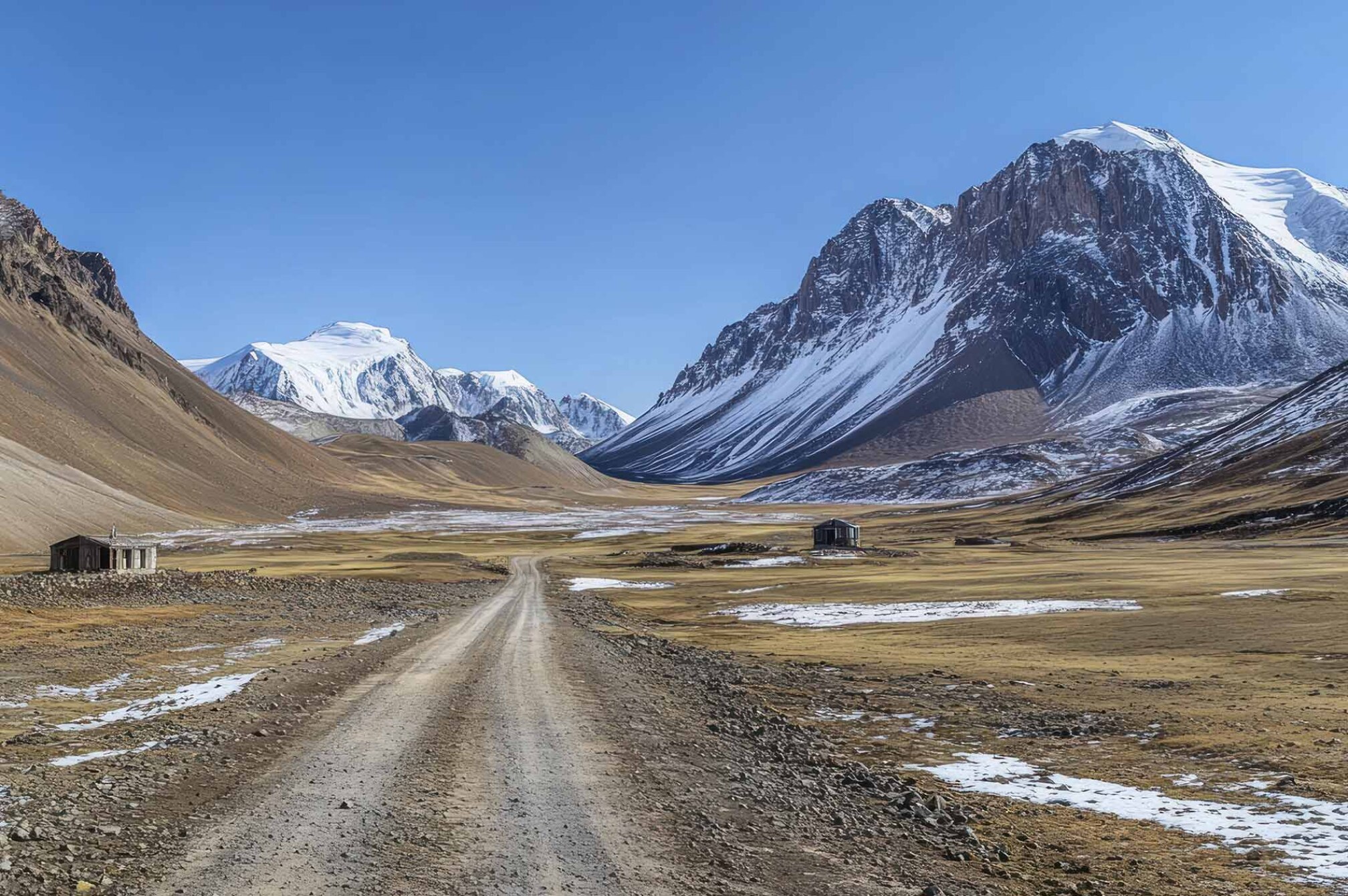 Carretera cruzando el macizo del Pamir en Tayikistán