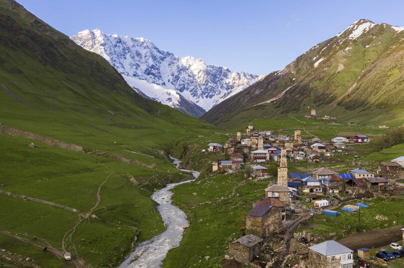 Viajes Georgia Blackpepper 0018 High Angle View Historic Ushguli Village Scenery Georgia
